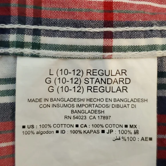 Old Navy plaid button down shirt, Size 12 - Picture 3 of 3